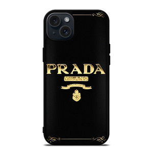 PRADA MILANO GOLD iPhone 15 Plus Case Cover PRADA MILANO GOLD iPhone 15 Plus Case Cover