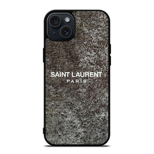 SAINT LAURENT PARIS RASFUR FABRIC iPhone 15 Plus Case Cover SAINT LAURENT PARIS RASFUR FABRIC iPhone 15 Plus Case Cover
