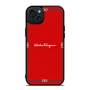 SALVATORE FERRAGAMO RED iPhone 15 Plus Case Cover
