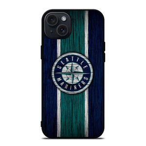 SEATTLE MARINERS WOODEN STRIPE LOGO iPhone 15 Plus Case Cover SEATTLE MARINERS WOODEN STRIPE LOGO iPhone 15 Plus Case Cover