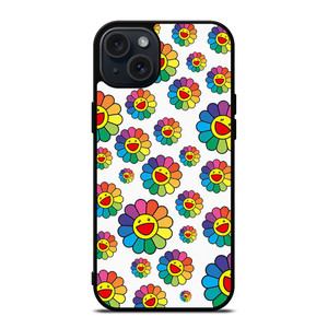 TAKASHI MURAKAMI FLOWER PATTERN iPhone 15 Plus Case Cover TAKASHI MURAKAMI FLOWER PATTERN iPhone 15 Plus Case Cover