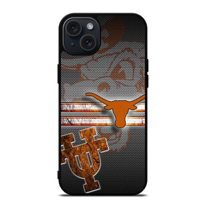 TEXAS LONGHORNS METAL SYMBOL iPhone 15 Plus Case Cover TEXAS LONGHORNS METAL SYMBOL iPhone 15 Plus Case Cover