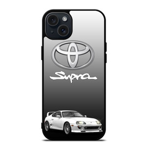 TOYOTA SUPRA CAR WHITE EMBLEM iPhone 15 Plus Case Cover TOYOTA SUPRA CAR WHITE EMBLEM iPhone 15 Plus Case Cover
