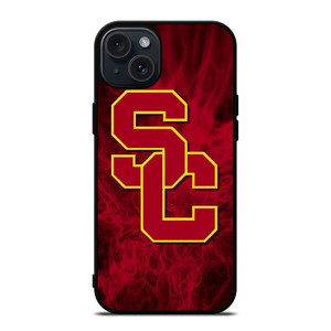 USC TROJANS RED SMOKED LOGO iPhone 15 Plus Case Cover USC TROJANS RED SMOKED LOGO iPhone 15 Plus Case Cover