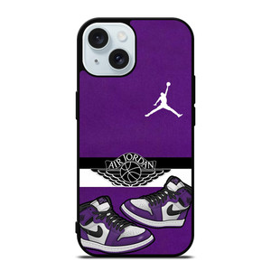 AIR JORDAN PURPLE LOGO iPhone 15 Case Cover