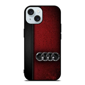 AUDI LOGO LEATHER iPhone 15 Case Cover AUDI LOGO LEATHER iPhone 15 Case Cover