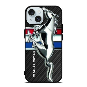 FORD MUSTANG CARBON METAL EMBLEM iPhone 15 Case Cover FORD MUSTANG CARBON METAL EMBLEM iPhone 15 Case Cover