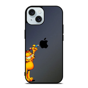 GARFIELD CAT APPLE LOGO iPhone 15 Case Cover