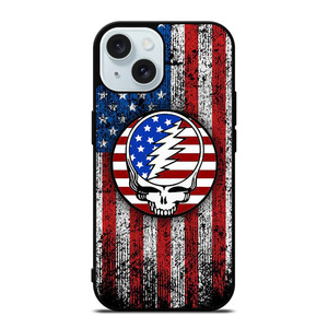 GRATEFUL DEAD USA FLAG iPhone 15 Case Cover GRATEFUL DEAD USA FLAG iPhone 15 Case Cover