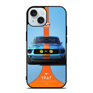 GULF RACING FORD MUSTANG 1967 iPhone 15 Case Cover GULF RACING FORD MUSTANG 1967 iPhone 15 Case Cover