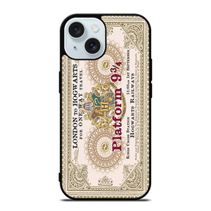 HARRY POTTER TICKETS PLATFORM NINE AND THREE QUARTERS iPhone 15 Case Cover HARRY POTTER TICKETS PLATFORM NINE AND THREE QUARTERS iPhone 15 Case Cover