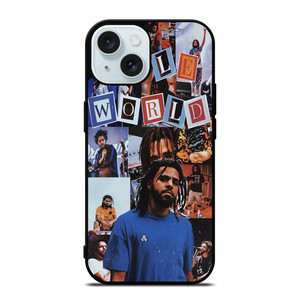 J COLE WORLD COLLAGE iPhone 15 Case Cover J COLE WORLD COLLAGE iPhone 15 Case Cover