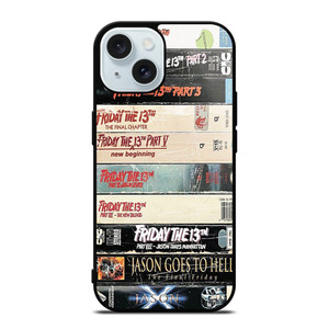 JASON VOORHES FRIDAY THE 13TH MOVIES COLLECTION iPhone 15 Case Cover JASON VOORHES FRIDAY THE 13TH MOVIES COLLECTION iPhone 15 Case Cover