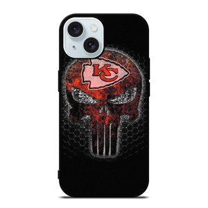 KANSAS CITY CHIEF PUNISHER SKULL LOGO iPhone 15 Case Cover KANSAS CITY CHIEF PUNISHER SKULL LOGO iPhone 15 Case Cover