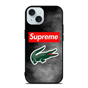 LACOSTE X SUPREME LOGO iPhone 15 Case Cover LACOSTE X SUPREME LOGO iPhone 15 Case Cover