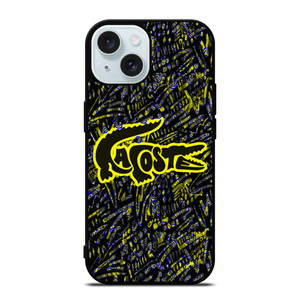 LACOSTE YELLOW PATTERN iPhone 15 Case Cover LACOSTE YELLOW PATTERN iPhone 15 Case Cover