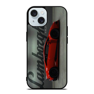 LAMBORGHINI HURACAN RED LOGO iPhone 15 Case Cover LAMBORGHINI HURACAN RED LOGO iPhone 15 Case Cover