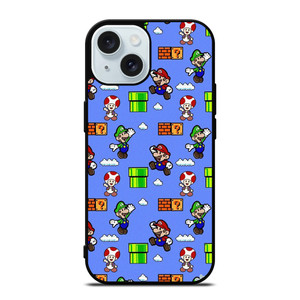 MARIO BROS LUIGI TOAD CUTE PATTERN iPhone 15 Case Cover MARIO BROS LUIGI TOAD CUTE PATTERN iPhone 15 Case Cover