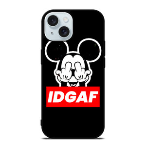 MICKEY MOUSE MIDDLE FINGER IDGAF iPhone 15 Case Cover