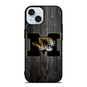 MISSOURI TIGERS FOOTBALL WOOD LOGO iPhone 15 Case Cover MISSOURI TIGERS FOOTBALL WOOD LOGO iPhone 15 Case Cover