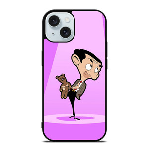 MR BEAN AND TEDDY BEAR CARTOON iPhone 15 Case Cover MR BEAN AND TEDDY BEAR CARTOON iPhone 15 Case Cover
