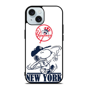 NEW YORK YANKEES SNOOPY BADGE iPhone 15 Case Cover NEW YORK YANKEES SNOOPY BADGE iPhone 15 Case Cover