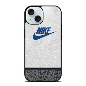 NIKE AIR JORDAN LEATHER BLUE iPhone 15 Case Cover NIKE AIR JORDAN LEATHER BLUE iPhone 15 Case Cover