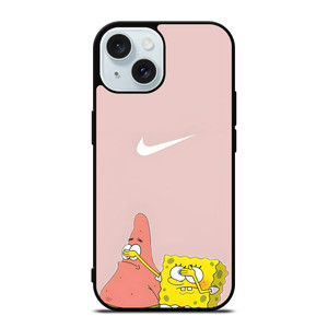 NIKE PATRICK AND SPONGEBOB PINK iPhone 15 Case Cover NIKE PATRICK AND SPONGEBOB PINK iPhone 15 Case Cover