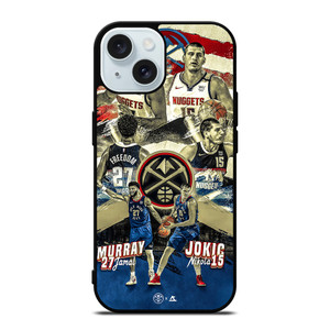 NIKOLA JOKIC X JAMAL MURRAY DENVER NUGGETS iPhone 15 Case Cover NIKOLA JOKIC X JAMAL MURRAY DENVER NUGGETS iPhone 15 Case Cover