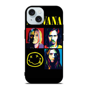 NIRVANA ROCK BAND WPAP iPhone 15 Case Cover NIRVANA ROCK BAND WPAP iPhone 15 Case Cover
