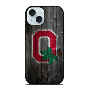 OHIO STATE BUCKEYES LOGO WOOD iPhone 15 Case Cover OHIO STATE BUCKEYES LOGO WOOD iPhone 15 Case Cover