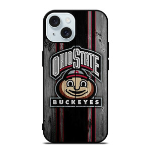 OHIO STATE BUCKEYES WOOD ICON iPhone 15 Case Cover OHIO STATE BUCKEYES WOOD ICON iPhone 15 Case Cover