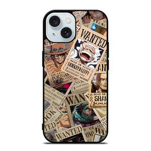 ONE PIECE POSTER WANTED COLLAGE iPhone 15 Case Cover ONE PIECE POSTER WANTED COLLAGE iPhone 15 Case Cover