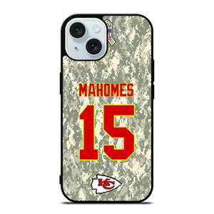 PATRICK MAHOMES KANSAS CITY CHIEFS CAMO KIT iPhone 15 Case Cover PATRICK MAHOMES KANSAS CITY CHIEFS CAMO KIT iPhone 15 Case Cover