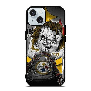 PITTSBURGH STEELERS CHUCKY DOLL iPhone 15 Case Cover PITTSBURGH STEELERS CHUCKY DOLL iPhone 15 Case Cover