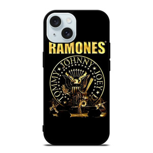 RAMONES ROCK BAND GOLD LOGO iPhone 15 Case Cover RAMONES ROCK BAND GOLD LOGO iPhone 15 Case Cover