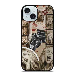 SABRINA CARPENTER BROWN COLLAGE iPhone 15 Case Cover SABRINA CARPENTER BROWN COLLAGE iPhone 15 Case Cover