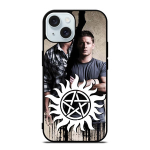 SAM AND DEAN WINCHESTER SUPERNATURAL LOGO iPhone 15 Case Cover SAM AND DEAN WINCHESTER SUPERNATURAL LOGO iPhone 15 Case Cover