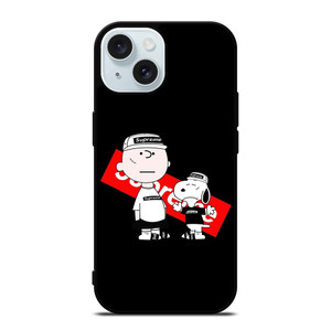 SUPREME SNOOPY AND CHARLIE BROWN iPhone 15 Case Cover SUPREME SNOOPY AND CHARLIE BROWN iPhone 15 Case Cover