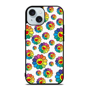 TAKASHI MURAKAMI FLOWER PATTERN iPhone 15 Case Cover TAKASHI MURAKAMI FLOWER PATTERN iPhone 15 Case Cover