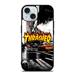 THRASHER SKATEBOARD NEW YORK LOGO iPhone 15 Case Cover THRASHER SKATEBOARD NEW YORK LOGO iPhone 15 Case Cover