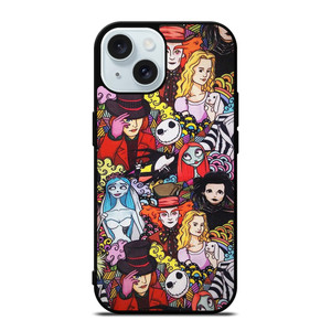 TIM BURTON HORROR MOVIE COLLAGE iPhone 15 Case Cover