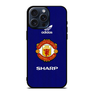 ADIDAS MANCHESTER UNITED SHARP RETRO LOGO iPhone 15 Pro Max Case Cover