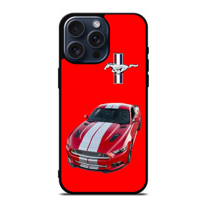 FORD MUSTANG RED CAR EMBLEM iPhone 15 Pro Max Case Cover