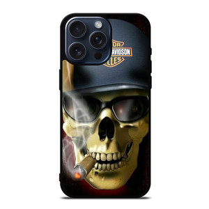 HARLEY DAVIDSON MOTOR SKULL SMOKING iPhone 15 Pro Max Case Cover