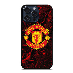 MANCHESTER UNITED RED MARBLE LOGO iPhone 15 Pro Max Case Cover