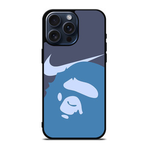 NIKE X BAPE BLUE LOGO iPhone 15 Pro Max Case Cover