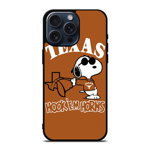TEXAS LONGHORNS SNOOPY CARTOON iPhone 15 Pro Max Case Cover
