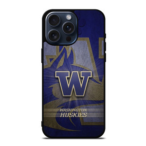 WASHINGTON HUSKIES LOGO METAL iPhone 15 Pro Max Case Cover WASHINGTON HUSKIES LOGO METAL iPhone 15 Pro Max Case Cover