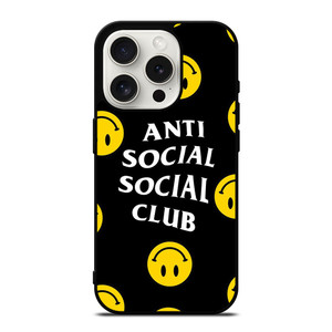 ANTI SOCIAL SOCIAL CLUB SMILEY FACE iPhone 15 Pro Case Cover ANTI SOCIAL SOCIAL CLUB SMILEY FACE iPhone 15 Pro Case Cover